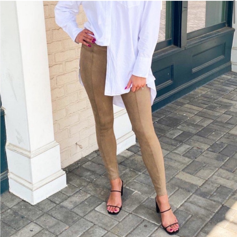 Spanx Faux Suede Leggings in Color Camel